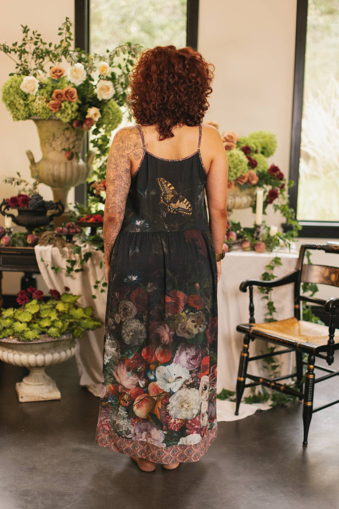 Flight of Fancy Bohéme Long Maxi Slip Dress w/Hummingbirds - Canada