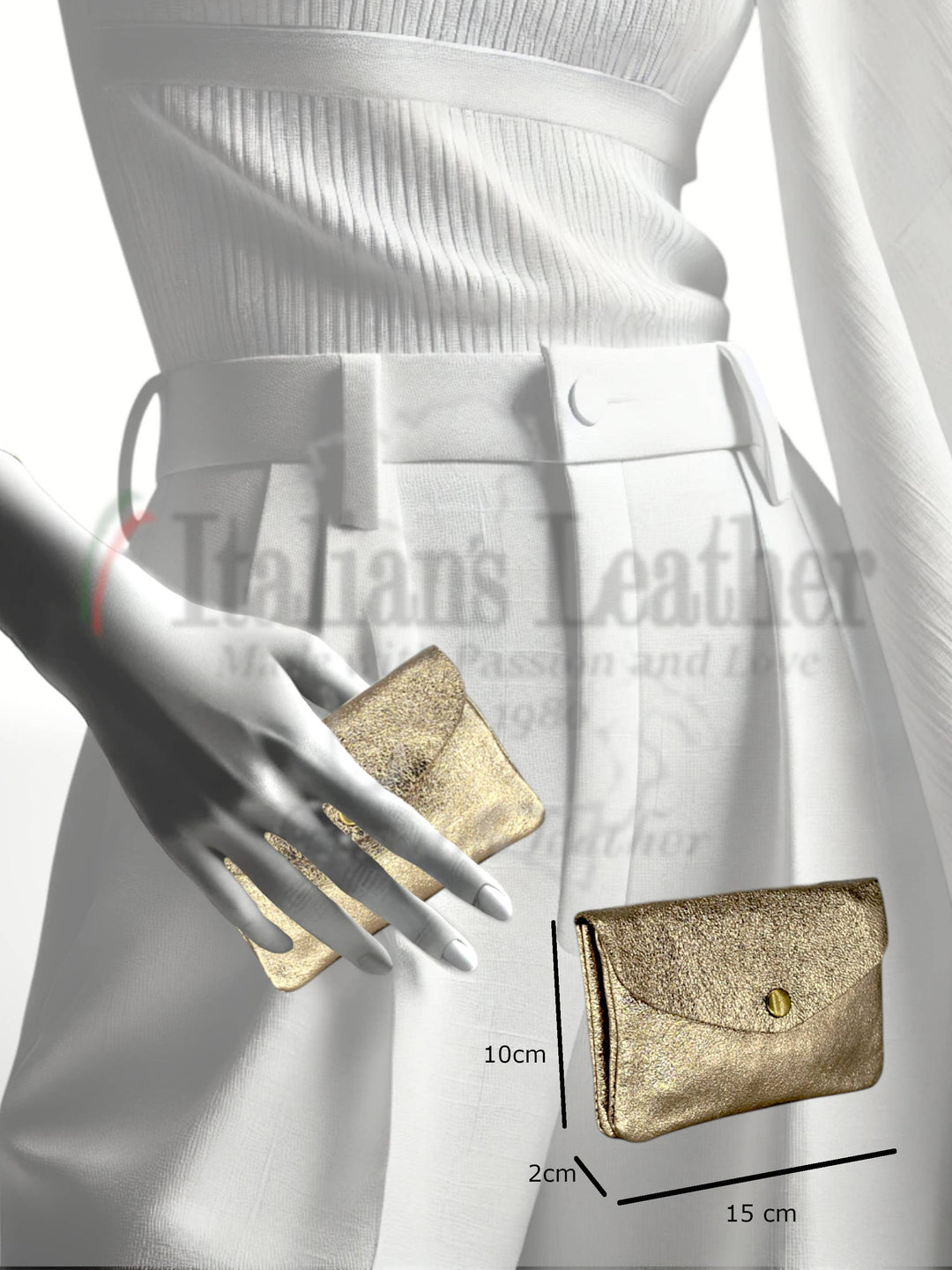 Laminated Suede Leather Wallet Katia Plus - Italy