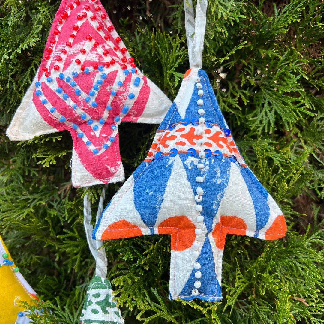Hand Block Printed Ornament ~ Tree - Zambia