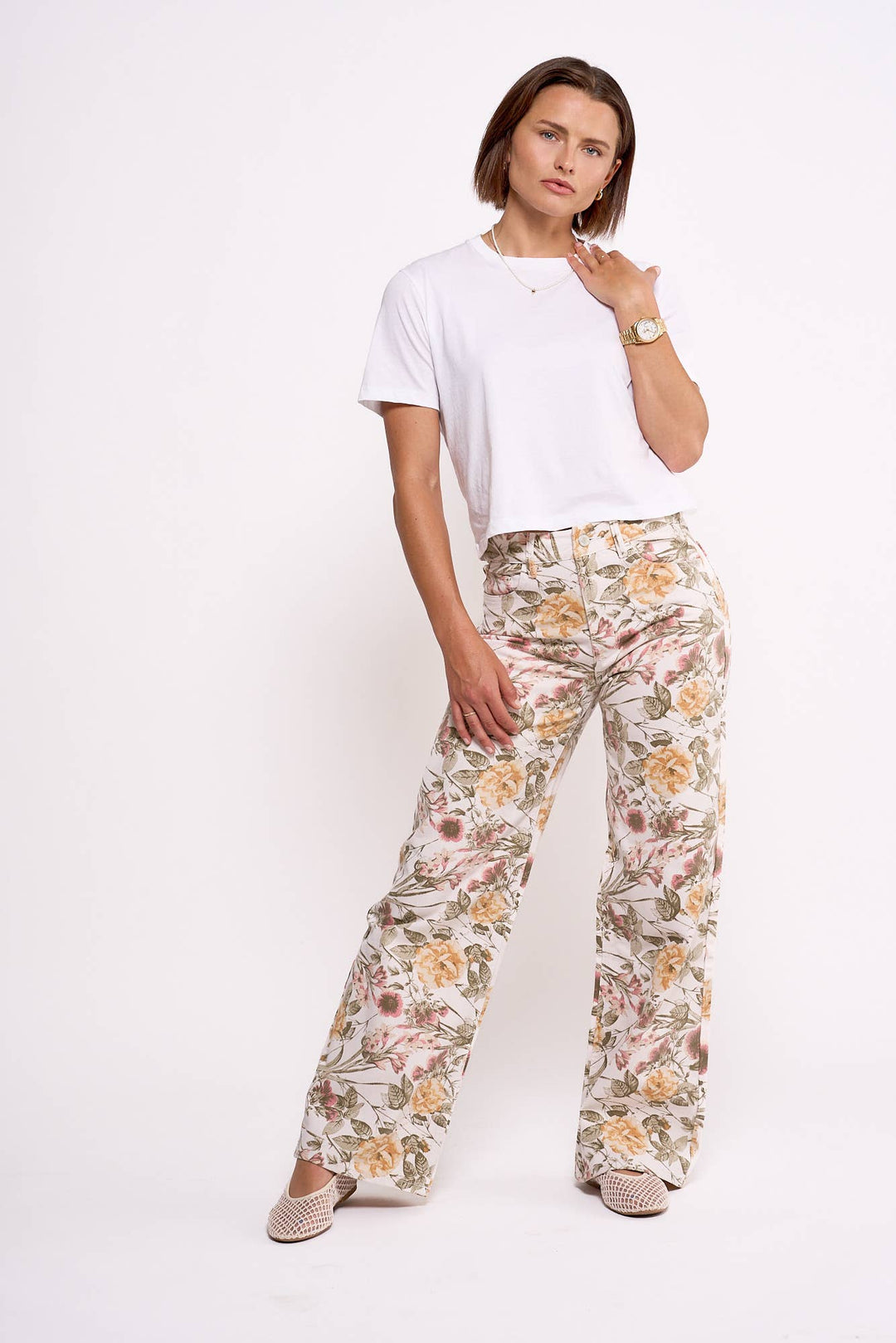 LORETTA RELAXED WIDE LEG IN GARDEN JOY PRINT
