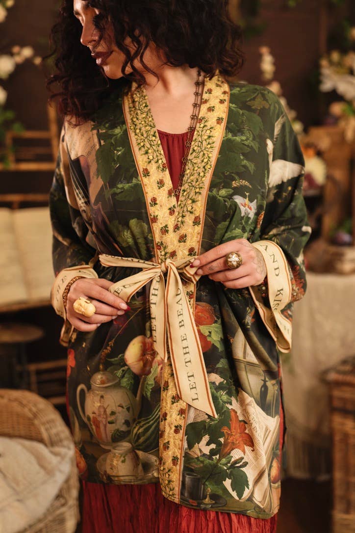 Labour of Love Matineé (mid length) Duster w/ Florals & Violin