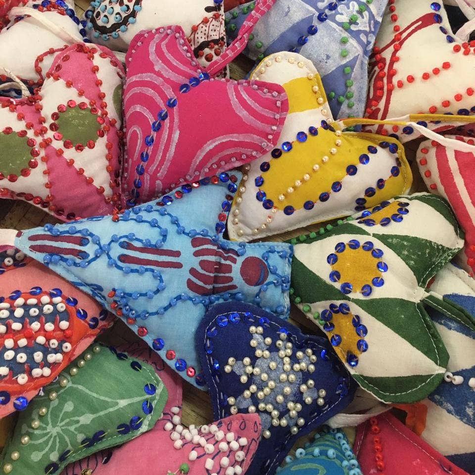 Hand Block Printed Ornament ~ Tree - Zambia
