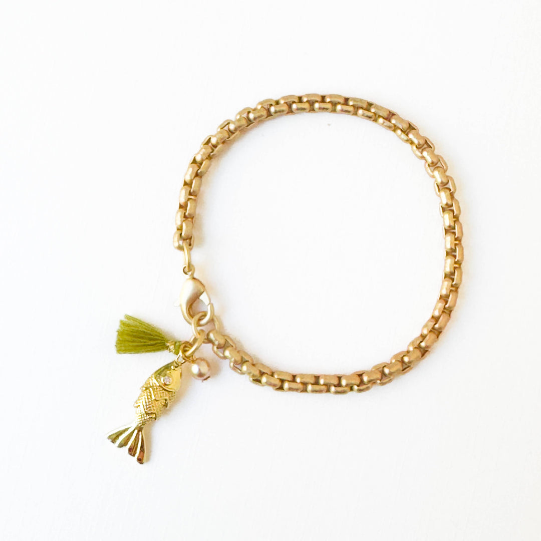 24K Gold Fish Bracelet – Charm Jewelry for Women