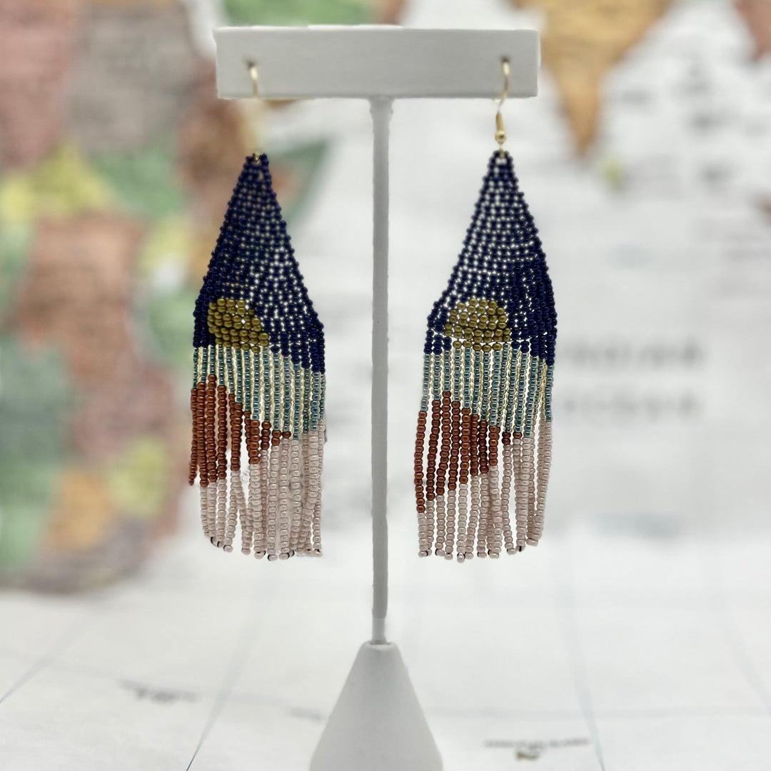 Vista Beaded Fringe Earring - Guatemala