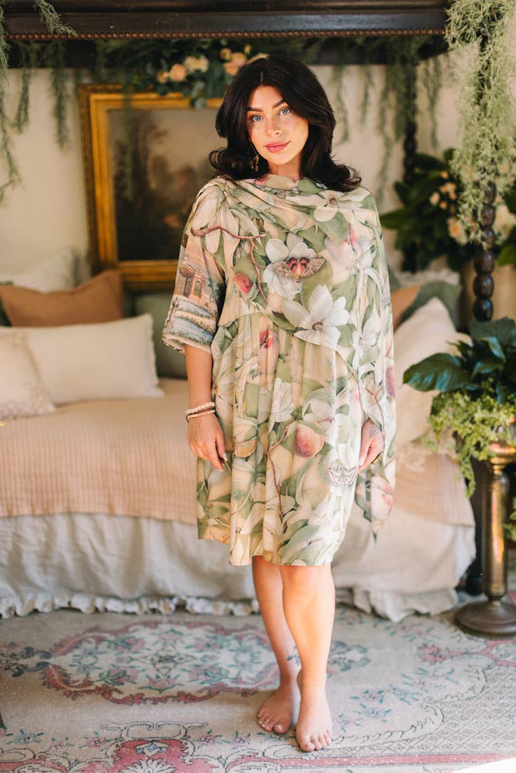 Fleur De Soleil Artist Dress Tunic w/ Pockets & Florals - Canada