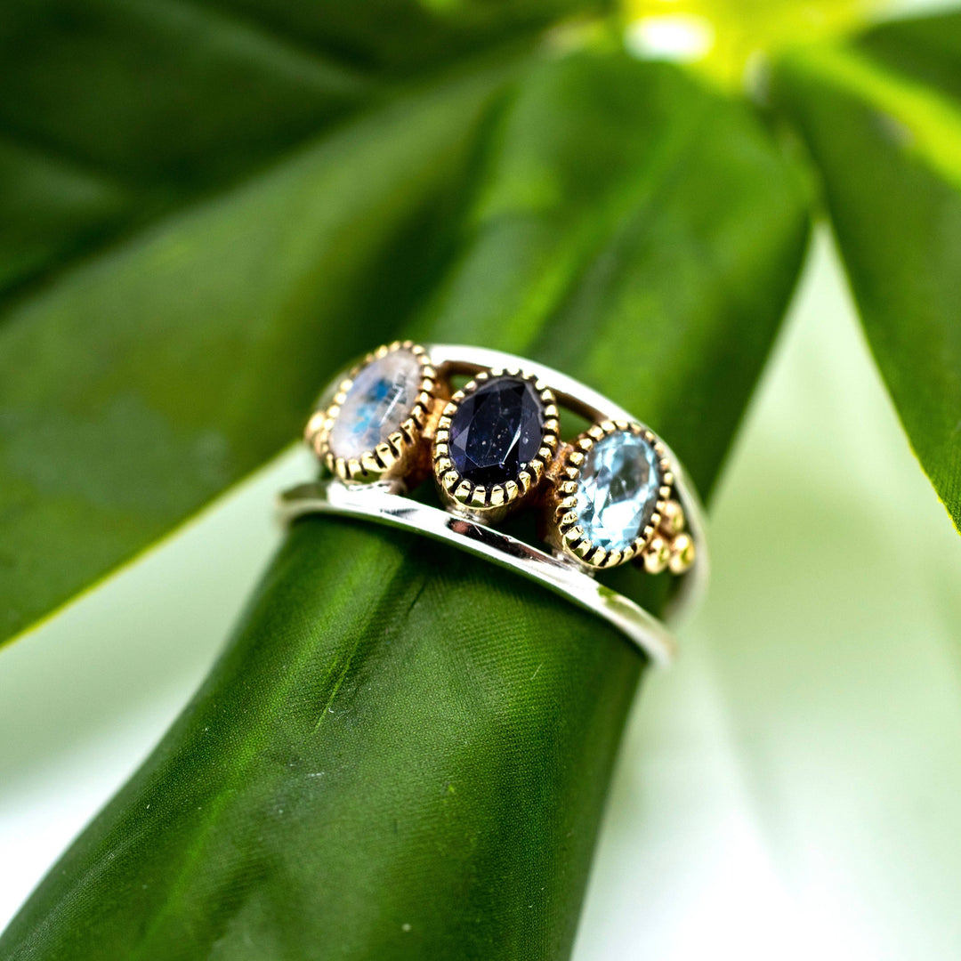 Sterling Silver Mystic Gemstone Ring - India