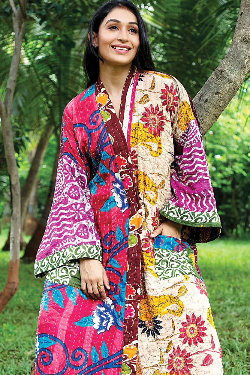 Kantha Kimono Robe - Nepal