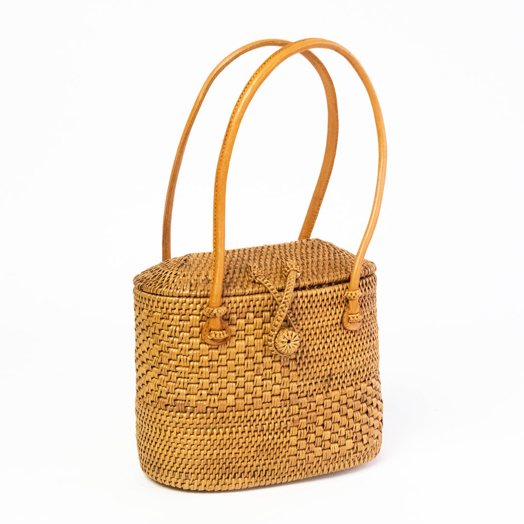 Ata Vine Sewing Basket Handbag Bag with Curved Top - Bali