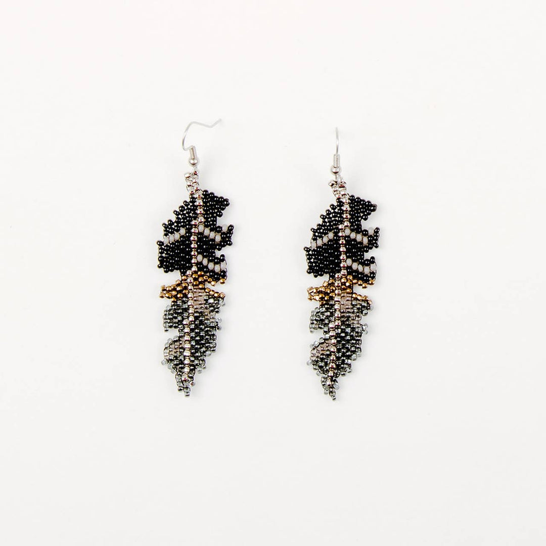 Beaded Feather Earrings - Guatemala