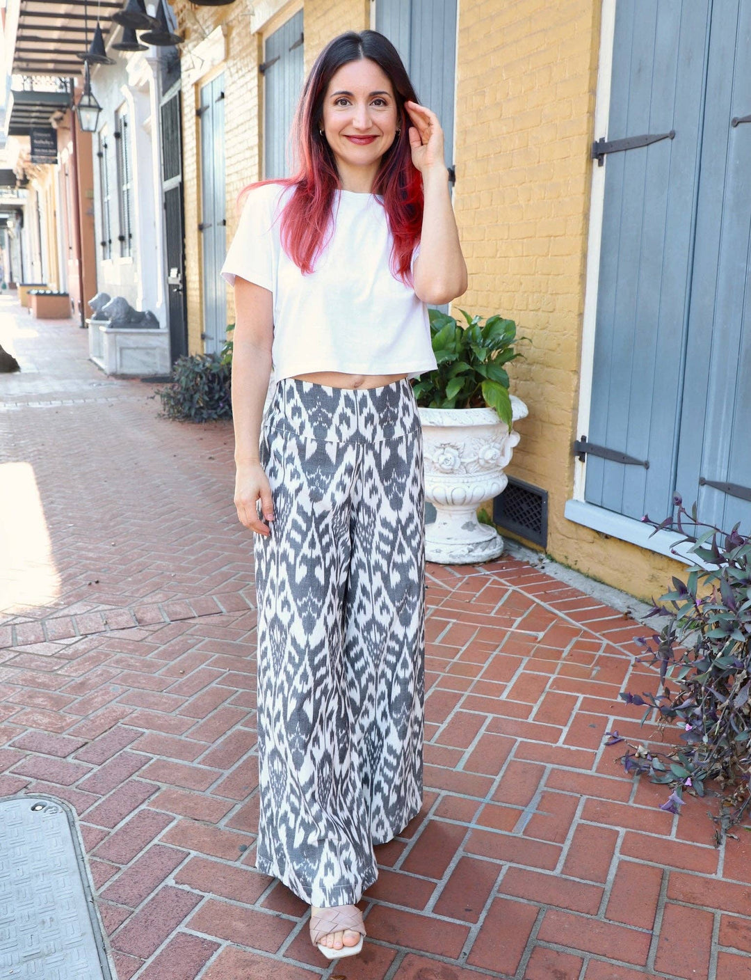 Saraswati Organic Cotton Black and White Wide Leg Pants