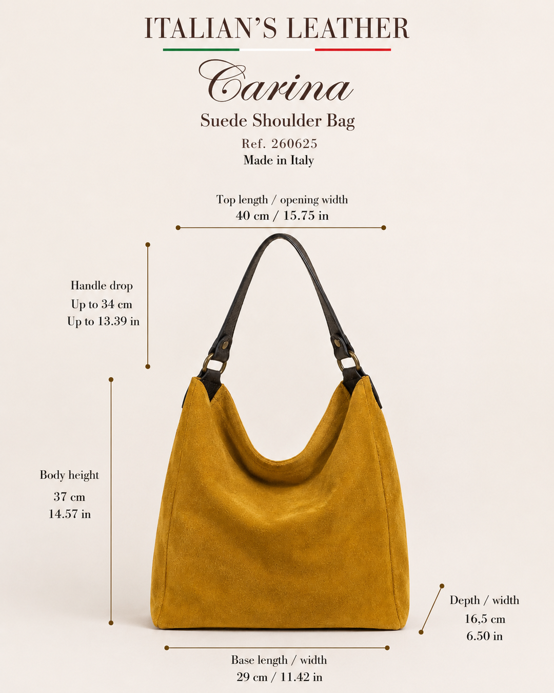CARINA - Suede leather bag