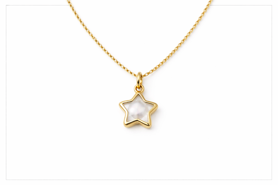 Semi-precious star pendant necklace - N279
