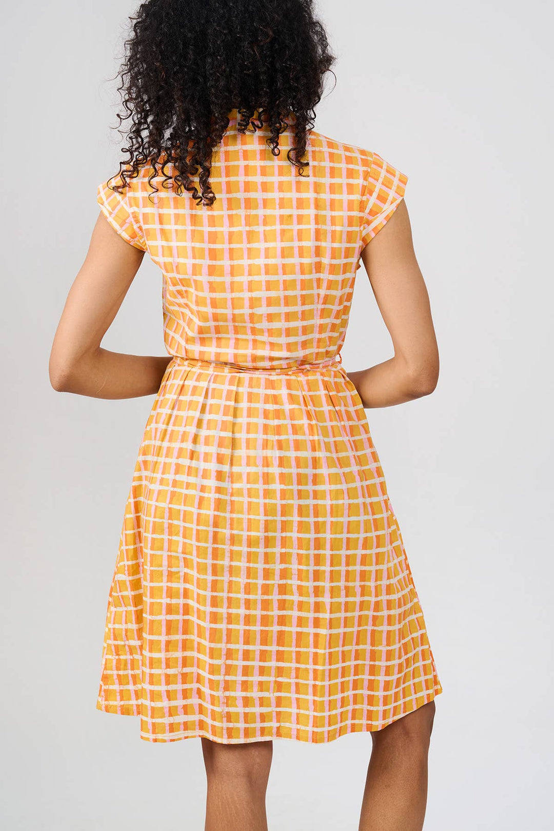 Gold Plaid Retro Dress - Ghana