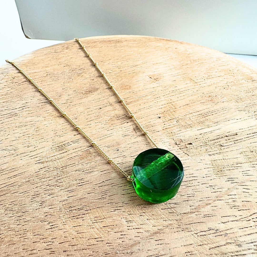 Recycled Glass & Gloss Gold Fill Necklace - Atlanta, GA