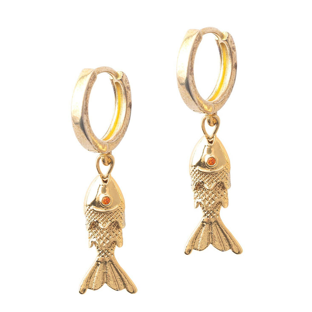 Fish Huggie Hoop Earrings - Guatemala