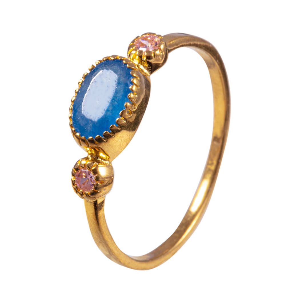Midge Blue Quartz Vermeil Ring - India
