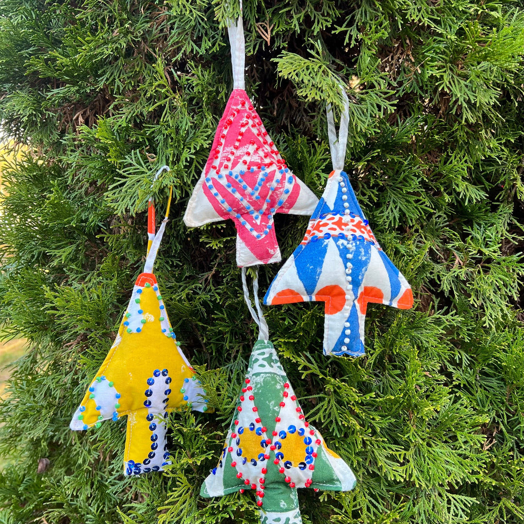 Hand Block Printed Ornament ~ Tree - Zambia