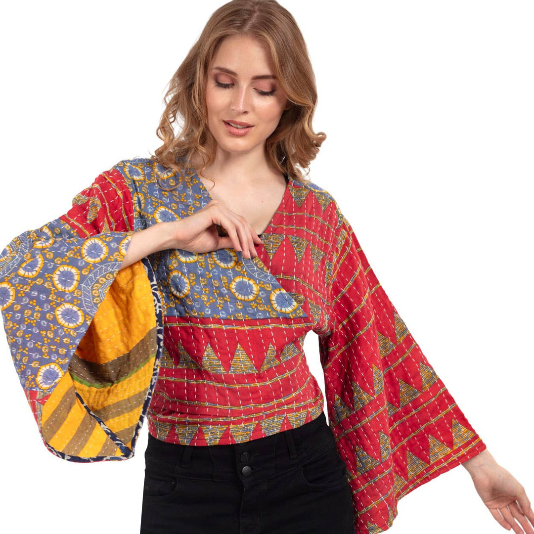 Reversible Kantha Butterfly Top - Nepal