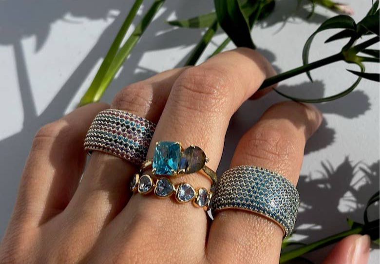 PERFECT PAIR RING- LABRADORITE + PARAIBA