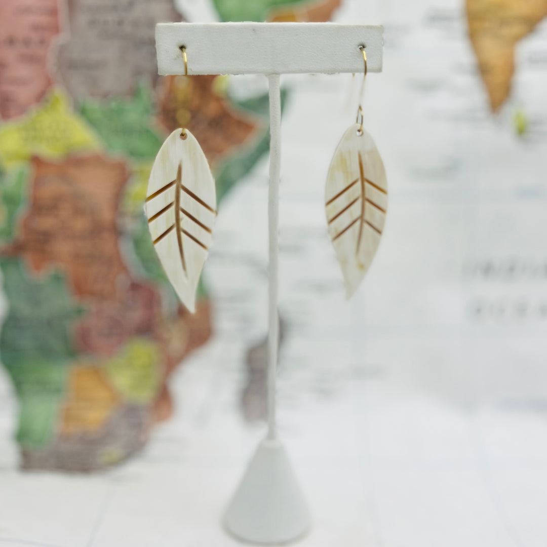 Large Leaf Earrings - Uganda