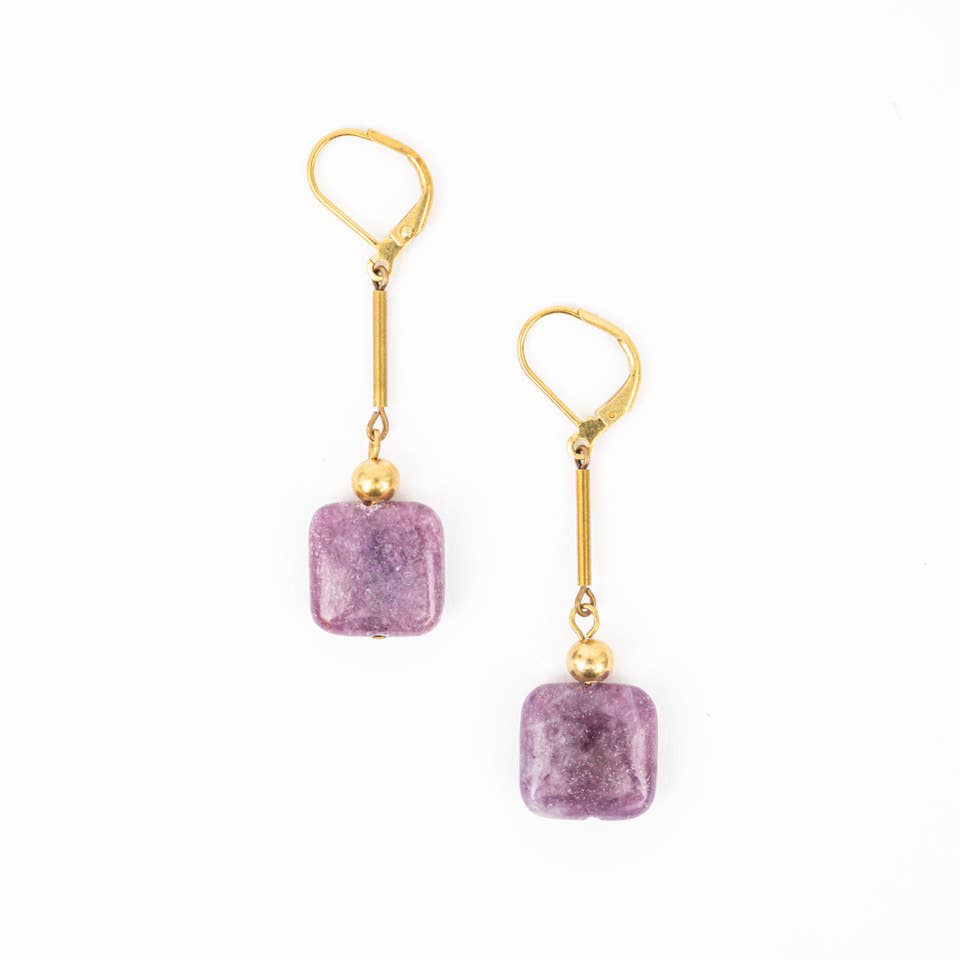 Stone Drop Earrings - Guatamala