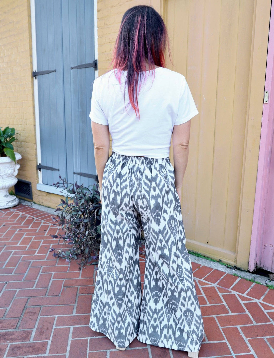 Saraswati Organic Cotton Black and White Wide Leg Pants