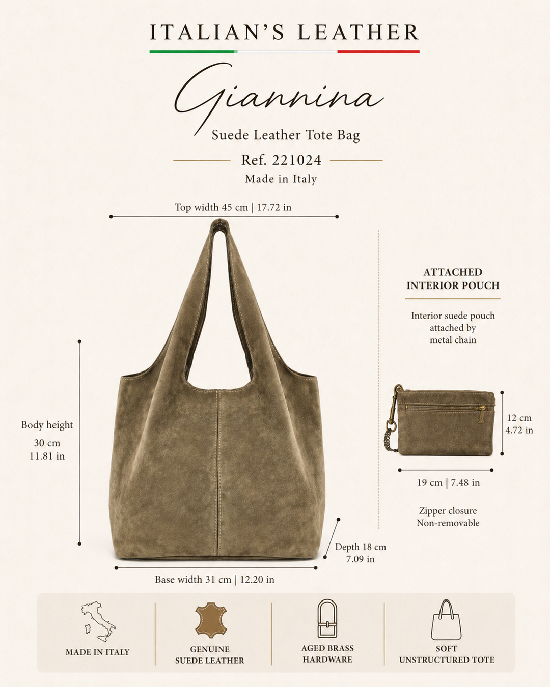 GIANNINA - Suede leather bag
