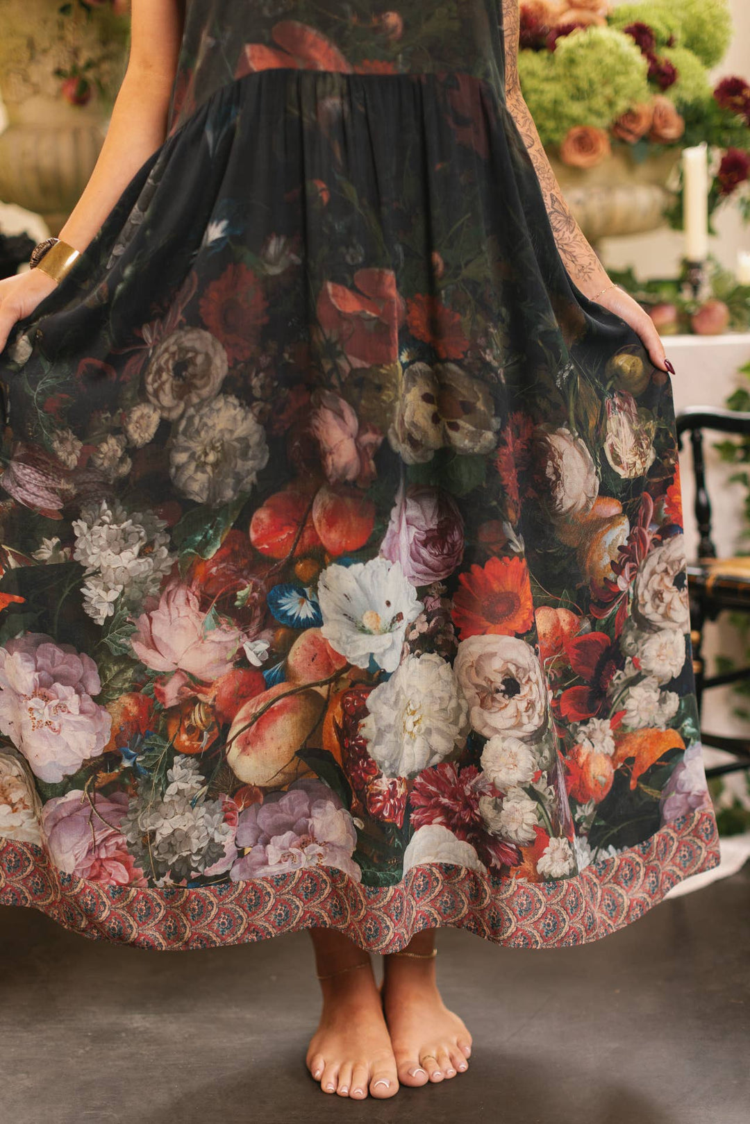 Flight of Fancy Bohéme Long Maxi Slip Dress w/Hummingbirds - Canada