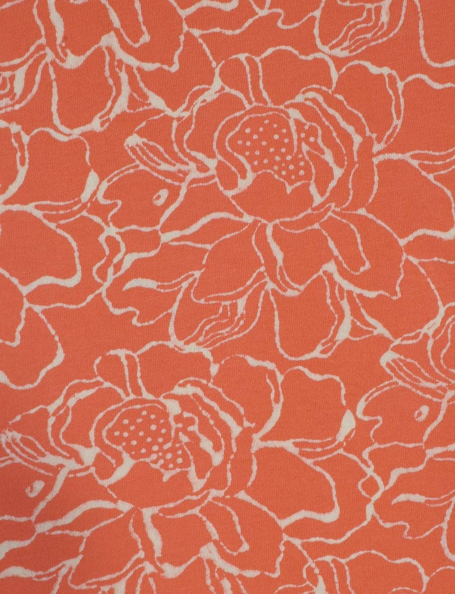 Viva Floral Persimmon Organic Jersey Dress