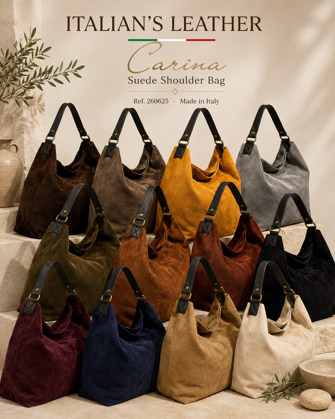 CARINA - Suede leather bag