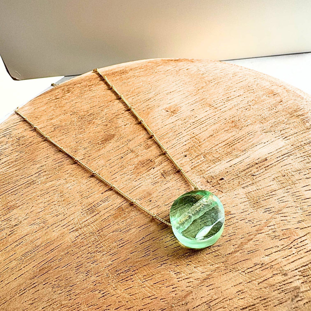 Recycled Glass & Gloss Gold Fill Necklace - Atlanta, GA