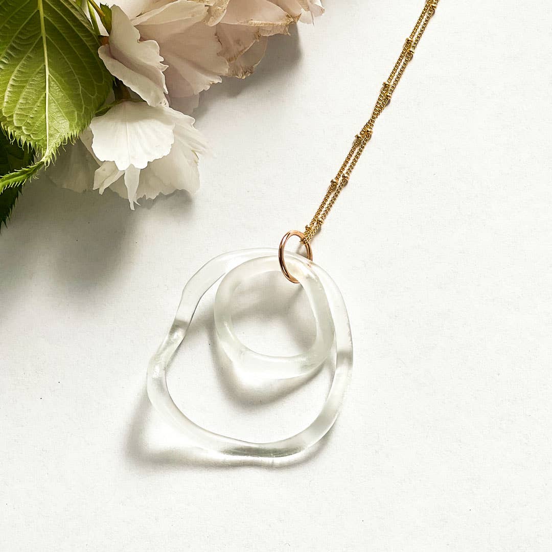 Recycled Glass Flower Necklace - USA
