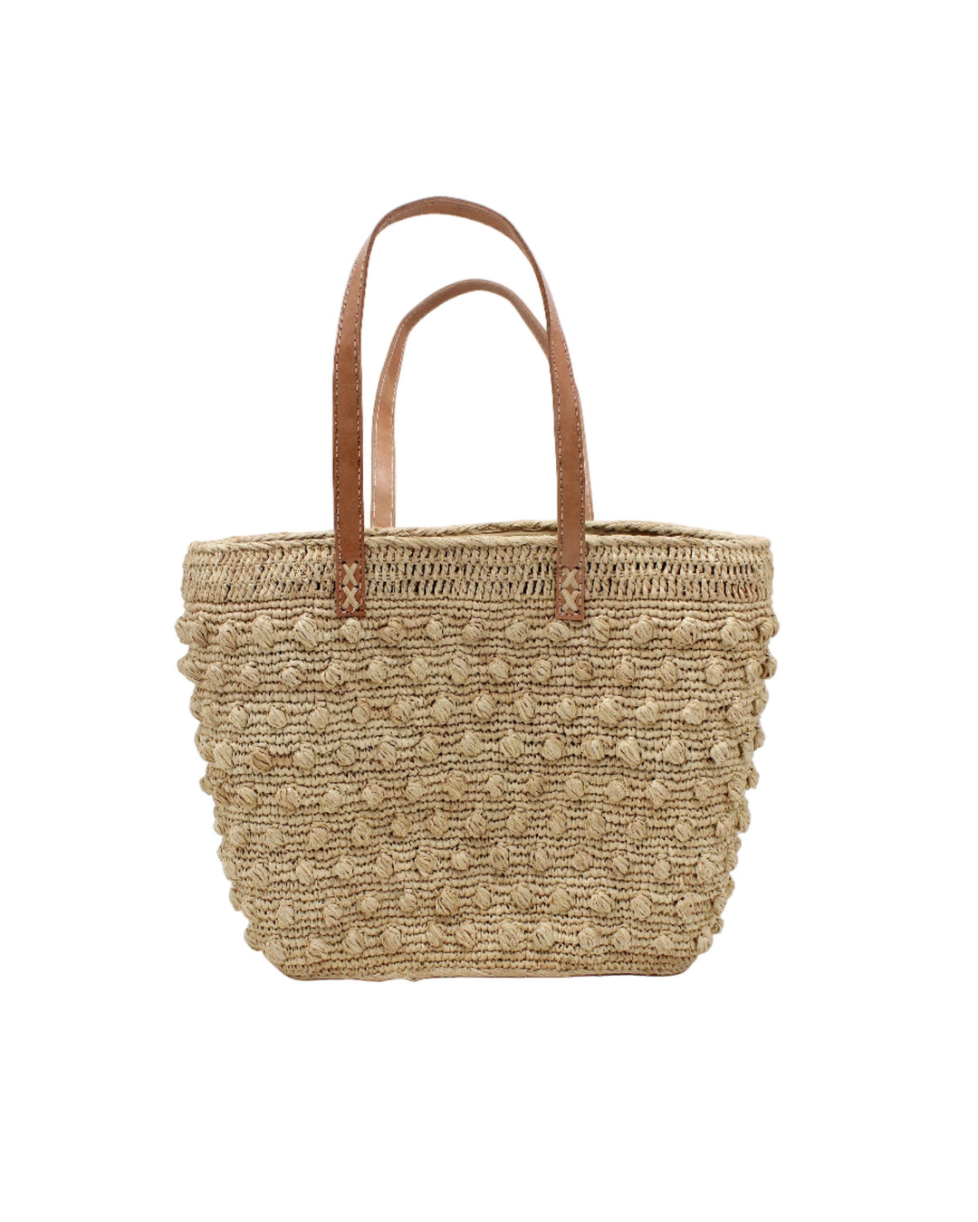 Boucle Crochet Straw Basket Bag