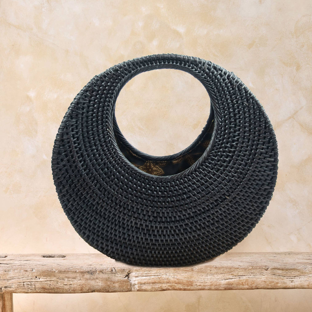 Ata Vine Moon Handbag in Black