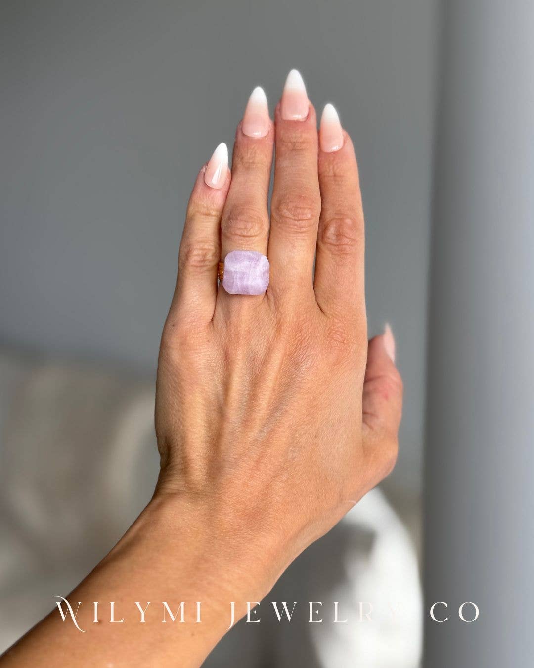 SOFT Lavender Kunzite Ring | 24k GF | Brilliant Matte Gold
