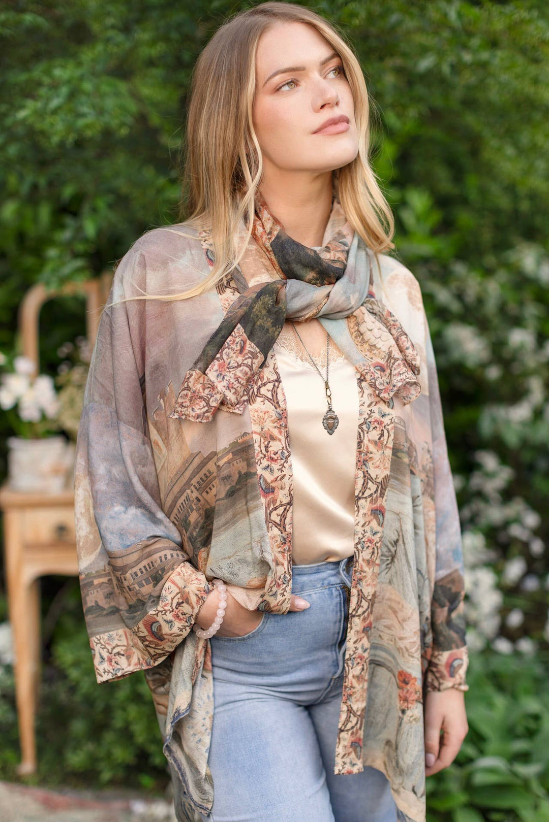 Imaginarium Scarf with Moon and Dreamscape Print - Canada