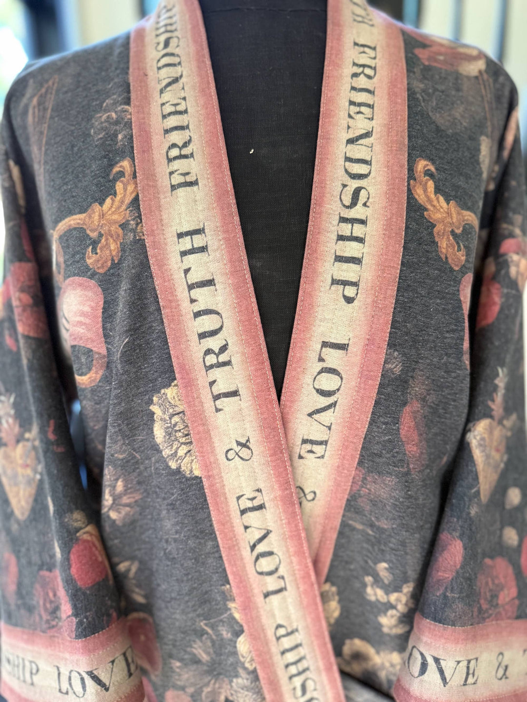 Heart of Gold Fleece Cottage Cardigan Kimono Jacket