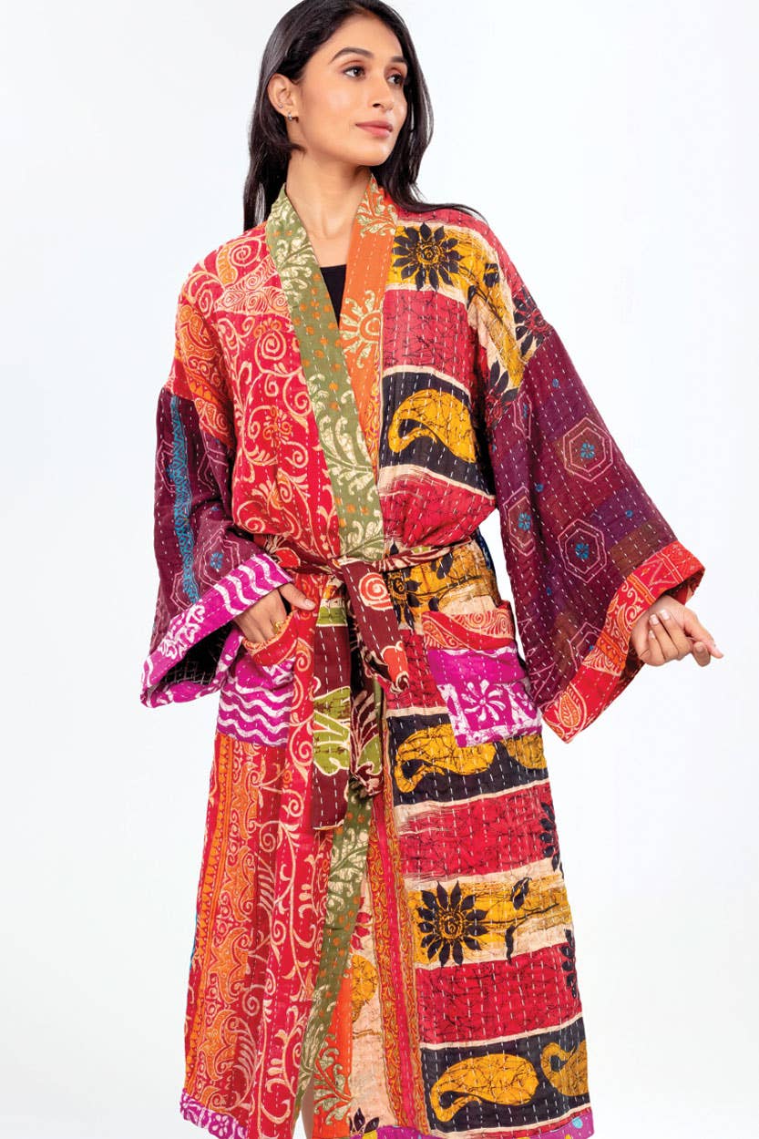 Kantha Kimono Robe - Nepal