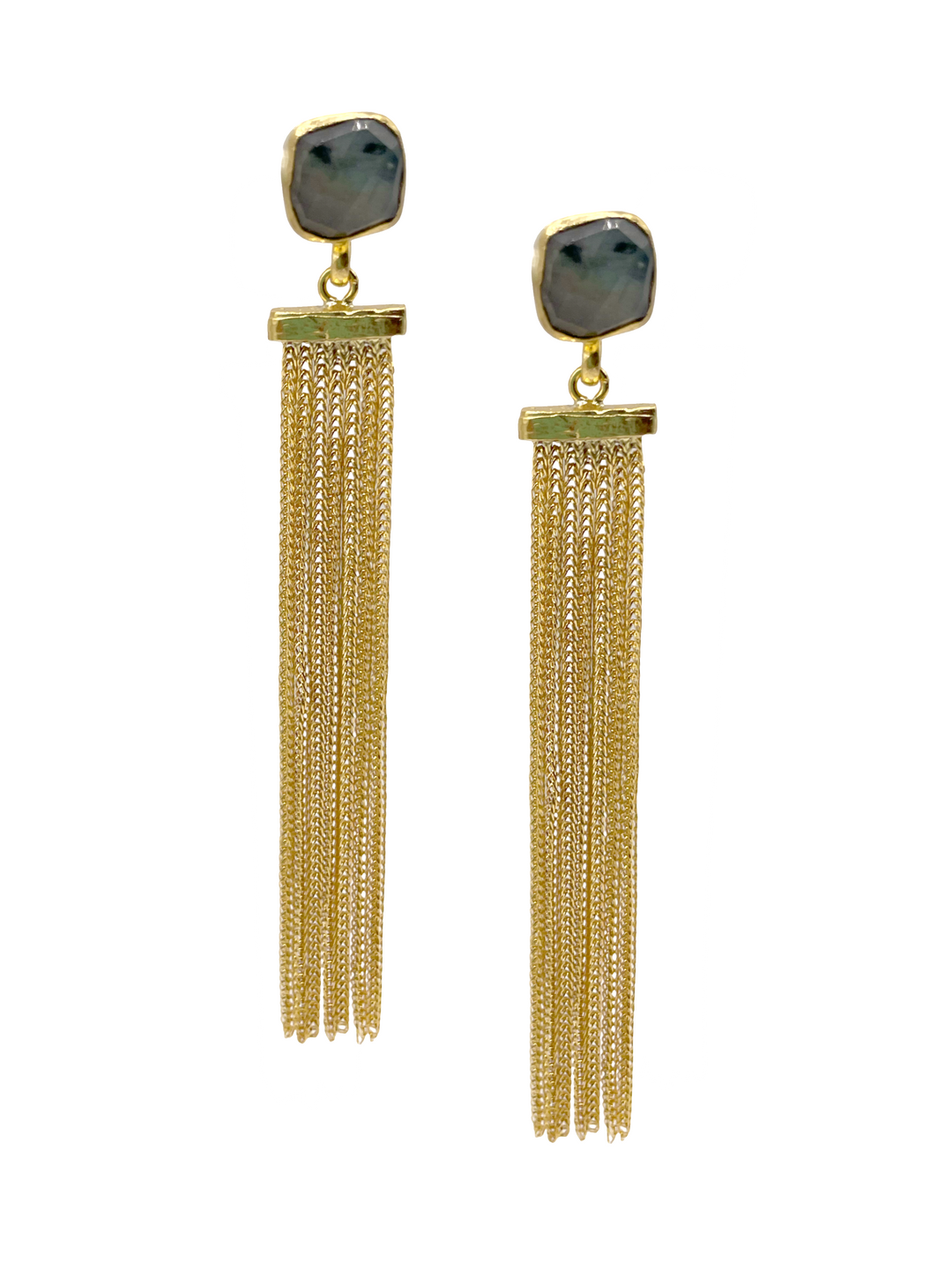 Stone + Mesh earrings - East Africa
