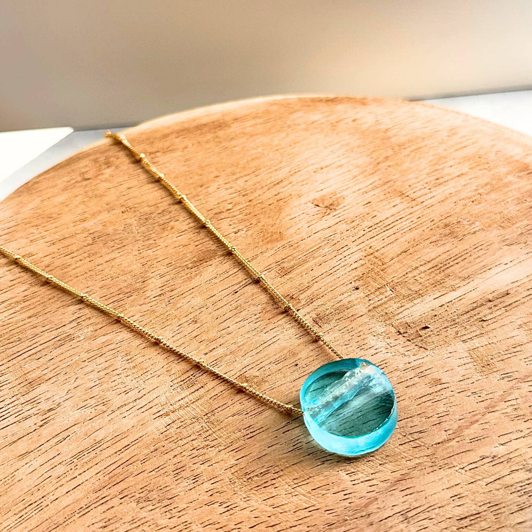 Recycled Glass & Gloss Gold Fill Necklace - Atlanta, GA