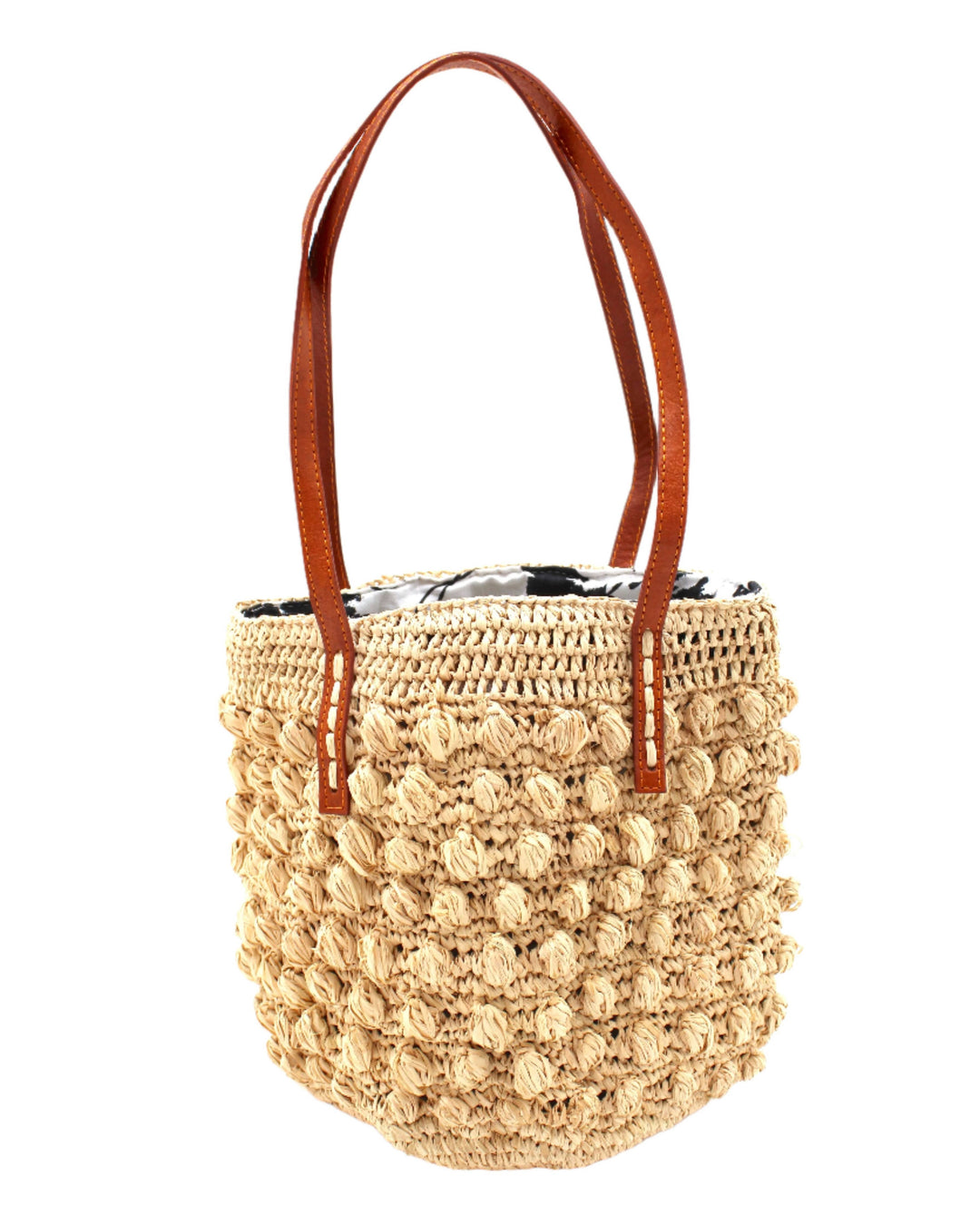 Boucle Small Crochet Straw Shoulder Bag Purse