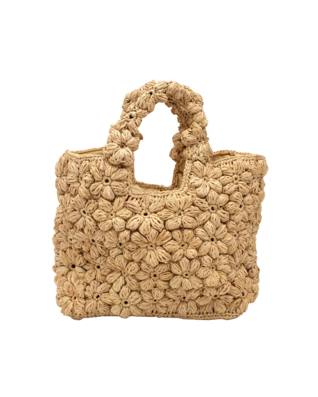 Florence Flower Crochet Raffia Straw Basket Handbag