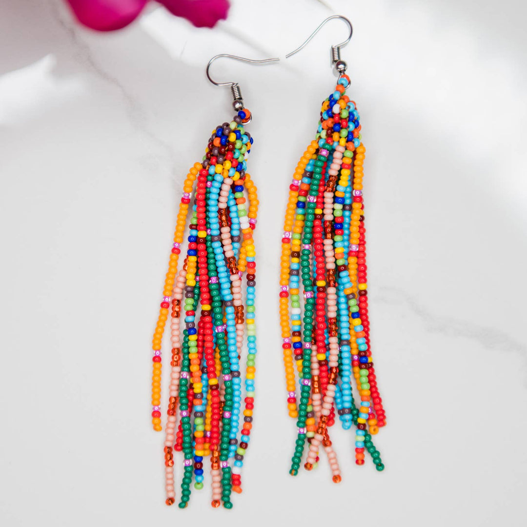 Multi-Color Tassel Earrings - Guatemala