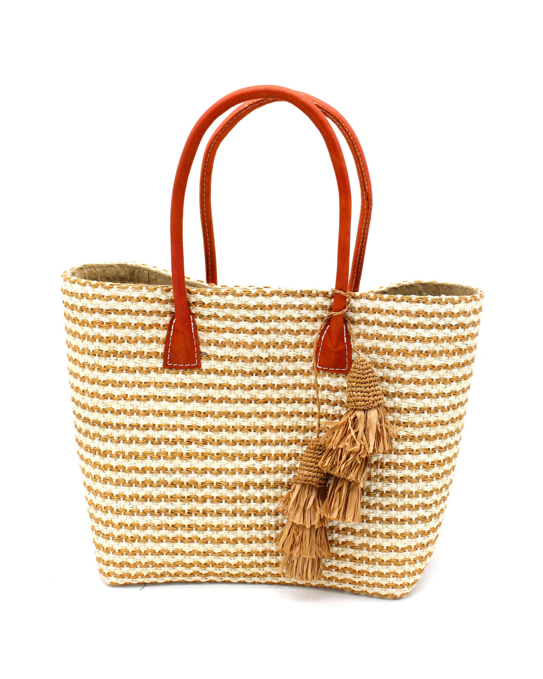 Cancun Small Sisal Basket Bag with Tassel Charm