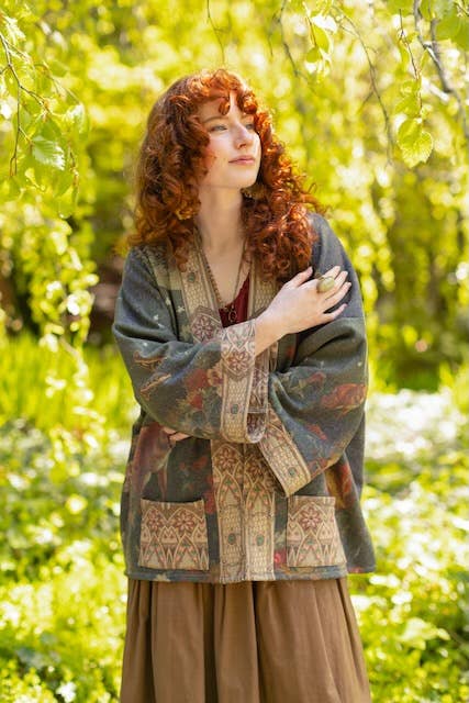 The Messenger Fleece Cottage Cardigan Jacket w/ Joan of Arc - Canada