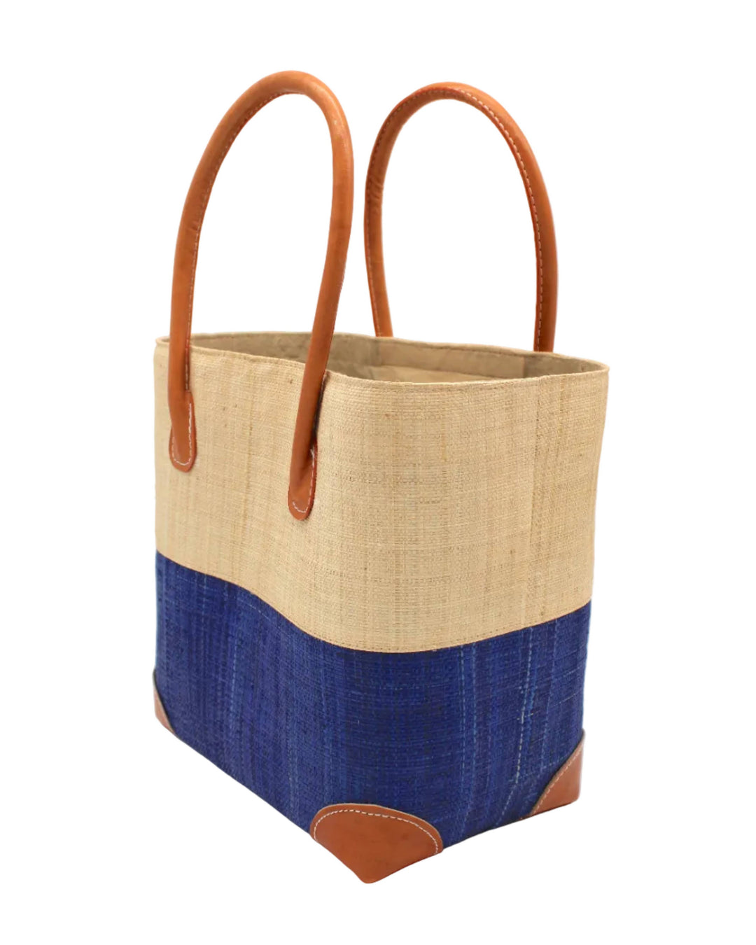 Trinidad Two Tone Straw Basket Bag