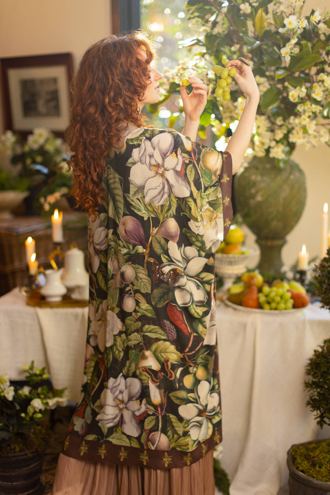 Fleur De Lune Goddess Starduster Kimono w/ Florals & Bees - Canada