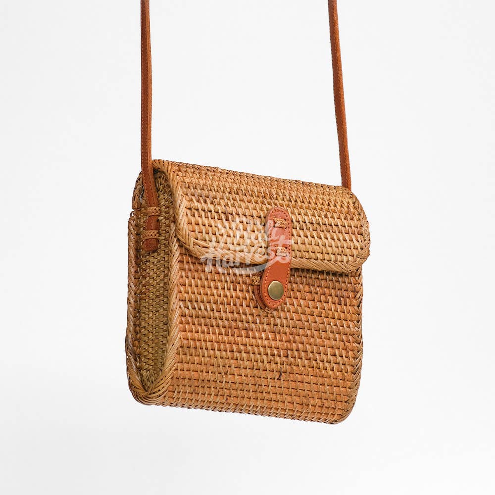 Rattan Bag Purse Wallet Clutch (Envelope Brown) - Ata Straw