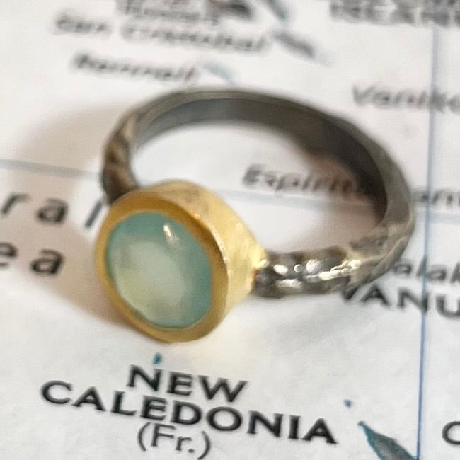 Handmade Gunmetal Stone Ring - New Canaan, Connecticut