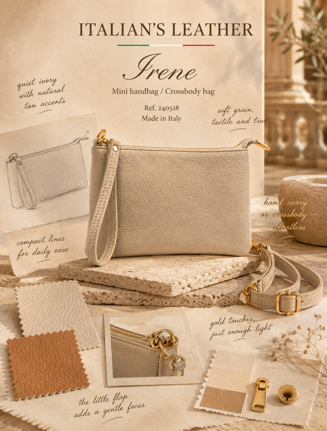 Irene Leather Clutch Bag - Italy